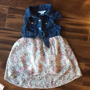 Guess chiffon leopard and Jean too dress. Hi low